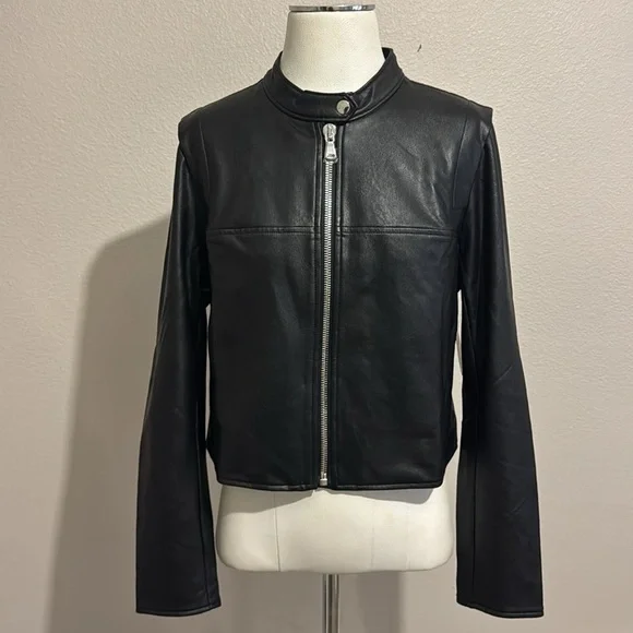 SPANX II Moto Luxe Black Leather Jacket